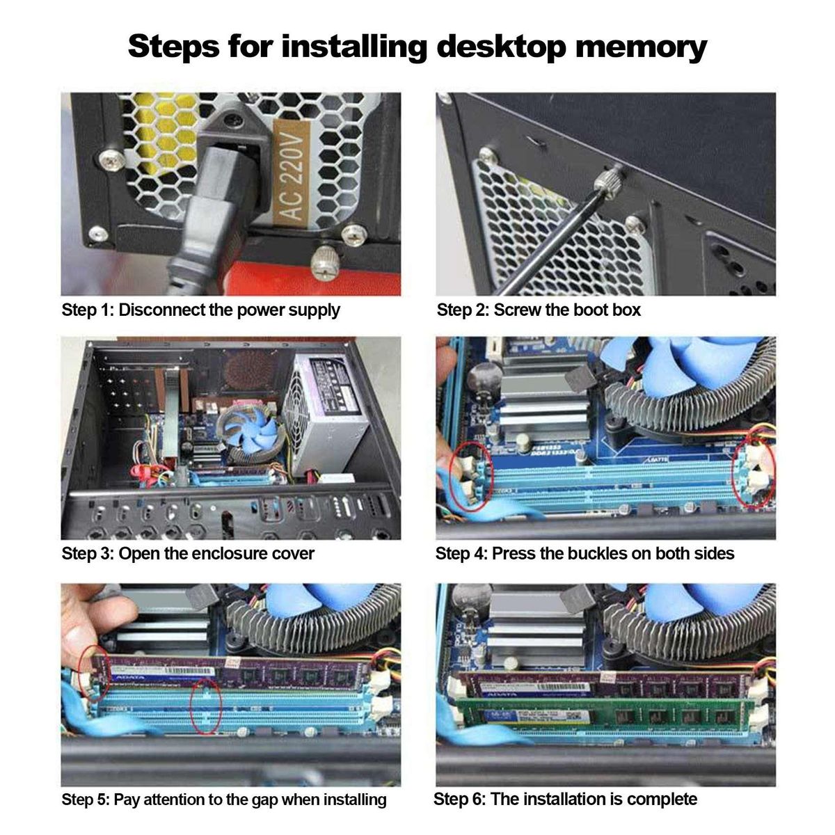DDR3 4G RAM Memory 1600MHz 240 Pin Desktop Memory Bar Compatible with 1333MHz Small Board Double Sided 16 Particles