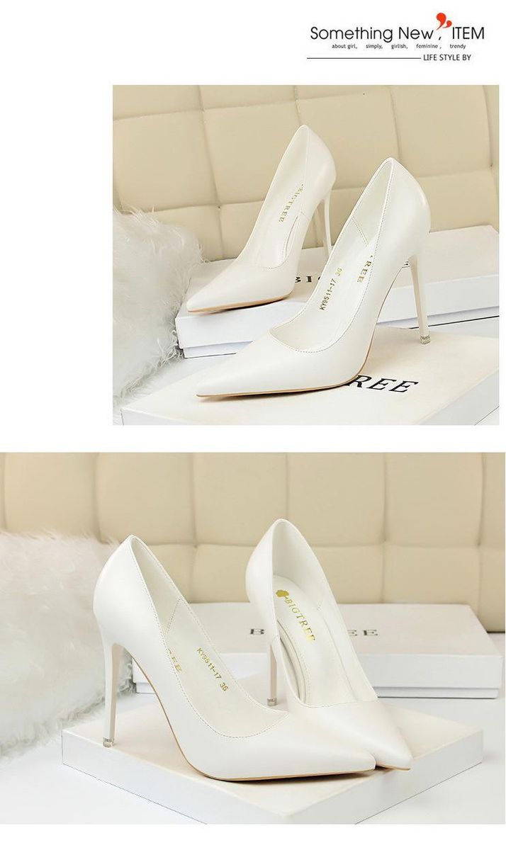 Women's high heels 7.5CM simple high heels White