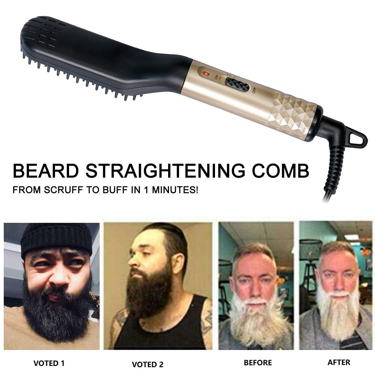 Quick-Hot Hair Straightening Comb Beard Straightener For Men