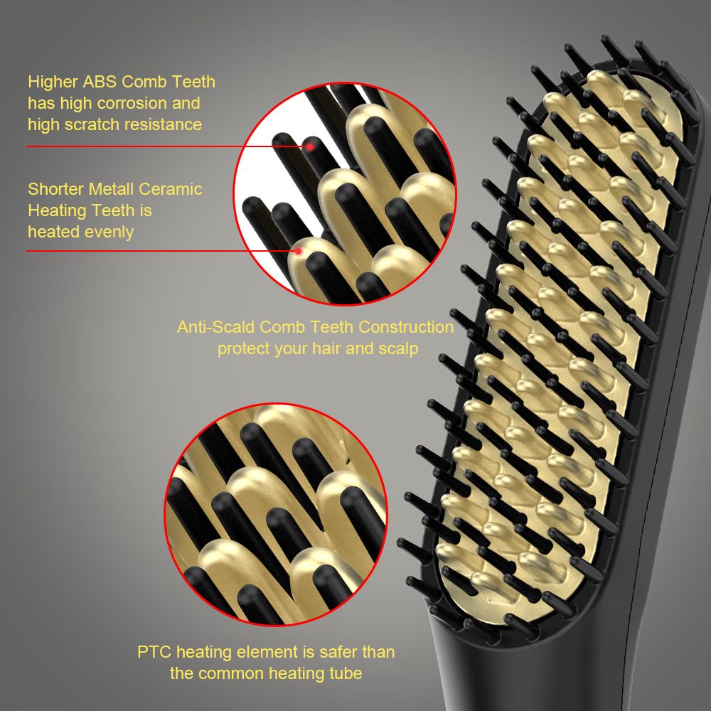 Quick-Hot Hair Straightening Comb Beard Straightener For Men
