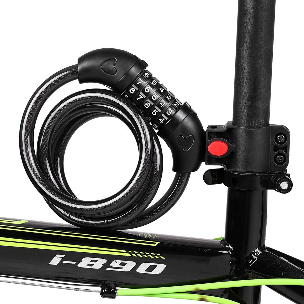 Bicycle Coded Wire Lock Anti-theft 5-Digit Coded Lock Anti-shear  Safety Cable Chain Lock Waterproof Bike Tyre Shackle