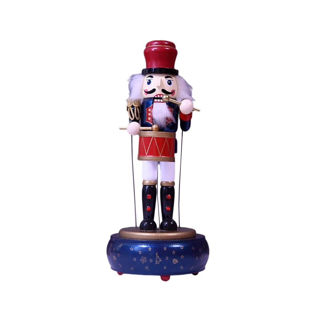 Nutcracker Soldier Wooden 36cm Nutcracker Ornaments Music Box For Blue