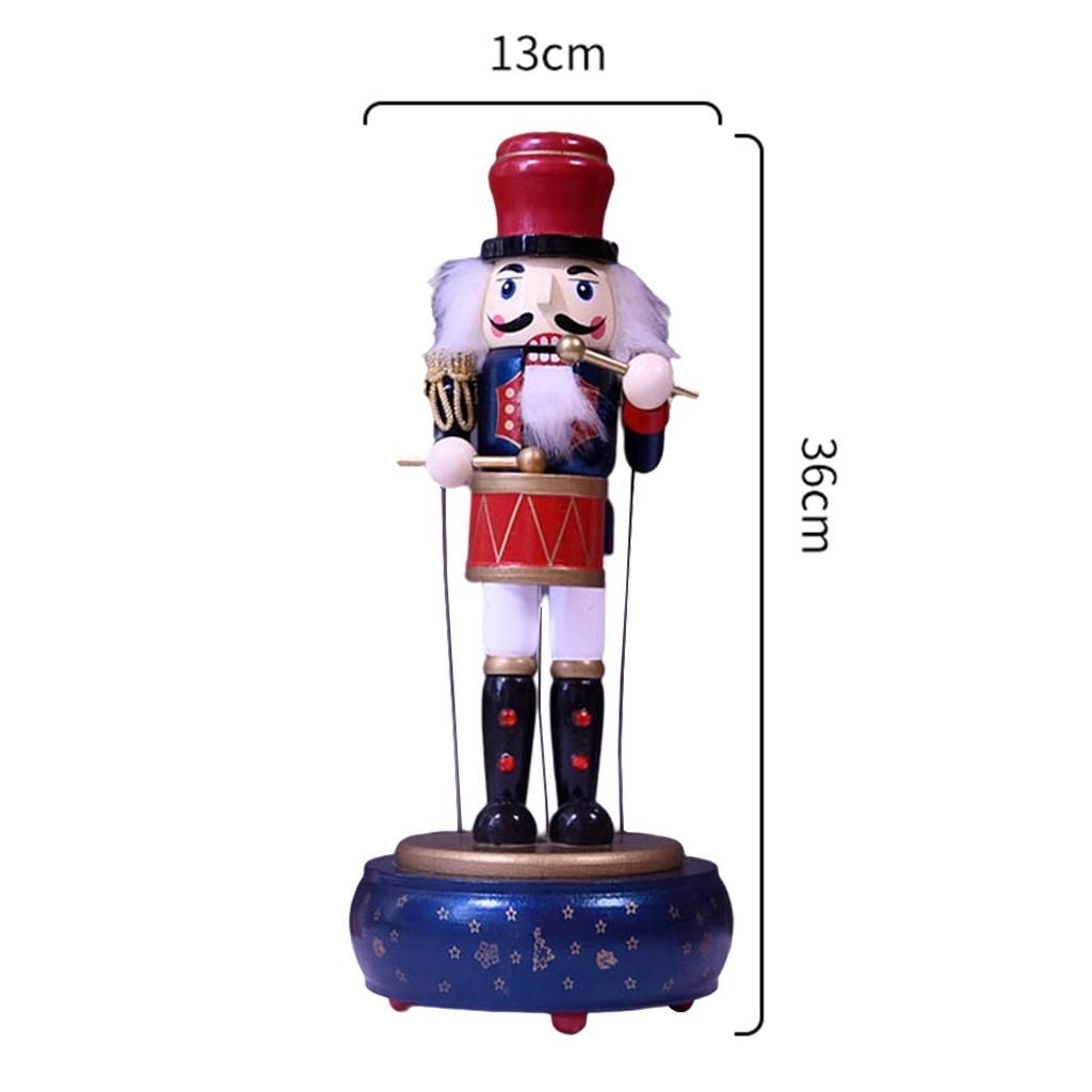 Nutcracker Soldier Wooden 36cm Nutcracker Ornaments Music Box For Blue