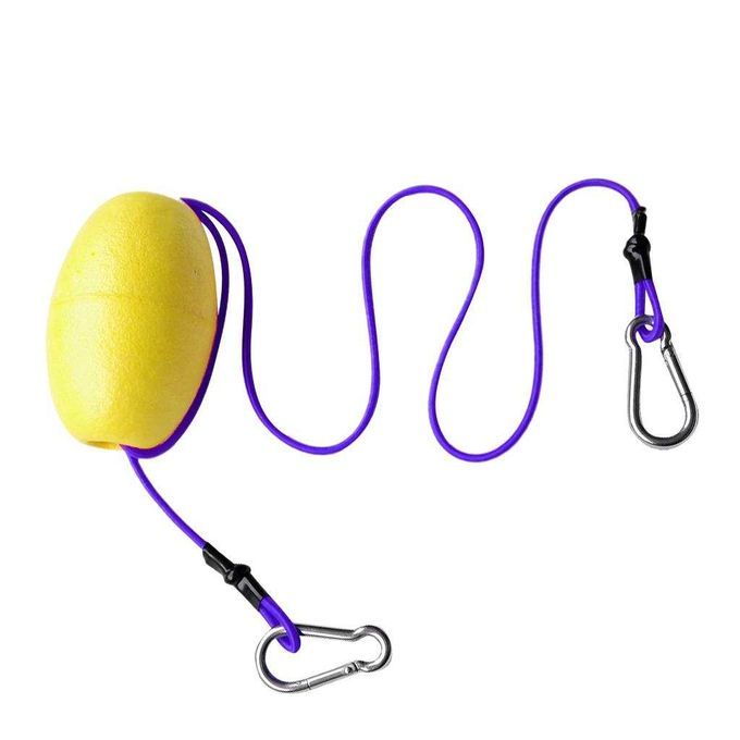 74cm Elastic Kayak Tow Throw Line Floating Accessory Yellow + Purple