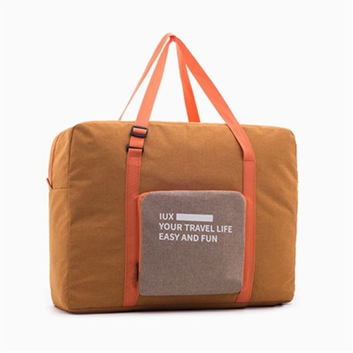 Folding Women Unisex Luggage Travel Handbags WaterProof Large Capacity Bag(Orange)