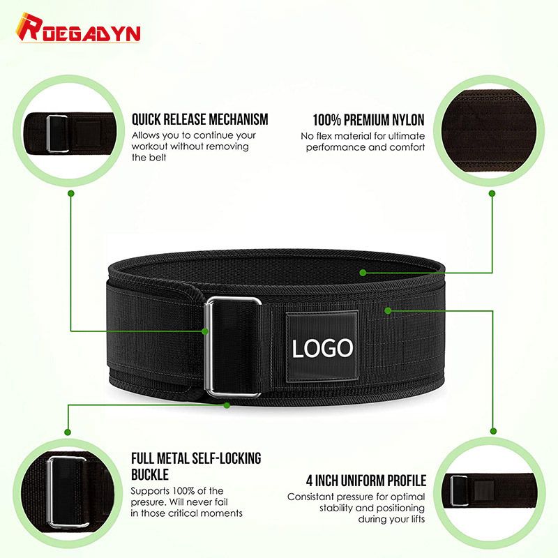 (Red)Fitness Weight Lifting Belt Quick Locking Nylon Gym Lifting Belt For Men Adjustable Deadl JIN