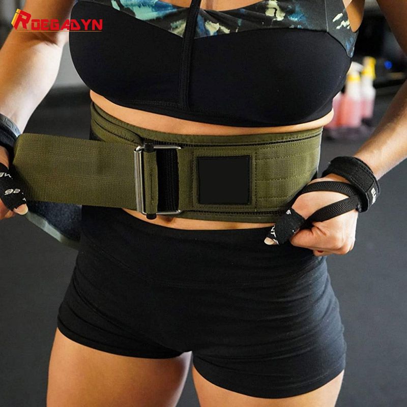 (Red)Fitness Weight Lifting Belt Quick Locking Nylon Gym Lifting Belt For Men Adjustable Deadl JIN