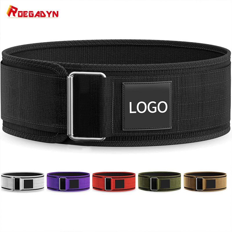 (Red)Fitness Weight Lifting Belt Quick Locking Nylon Gym Lifting Belt For Men Adjustable Deadl JIN
