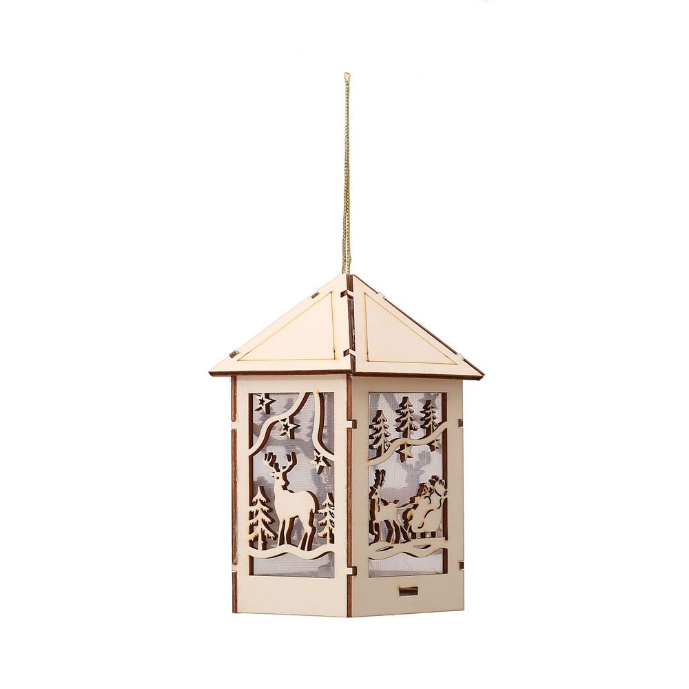 Christmas Decorative LED Light Chalet Luminous Cute Wooden