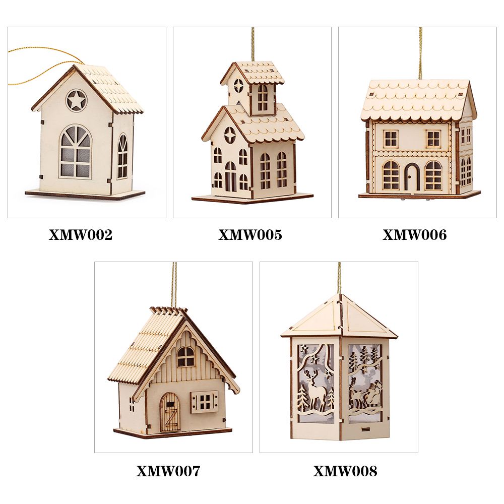 Christmas Decorative LED Light Chalet Luminous Cute Wooden