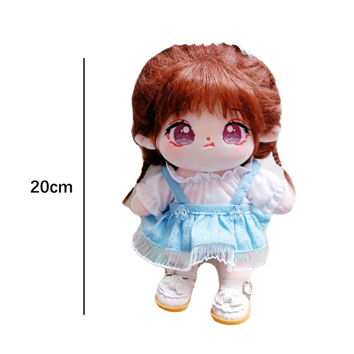 1 Set Doll Sling Dress 20cm Cotton Stuffed Idol Doll Tops Dress Set Blue