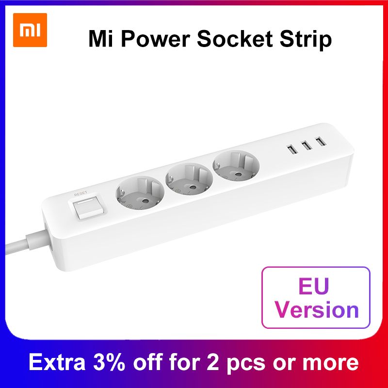 Global Version Mijia Power Socket Strip 3 Sockets 3 USB