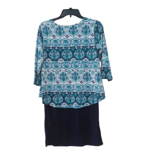 Women's Long Sleeve Short Dress - Navy Blue