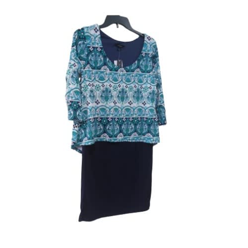 Women's Long Sleeve Short Dress - Navy Blue