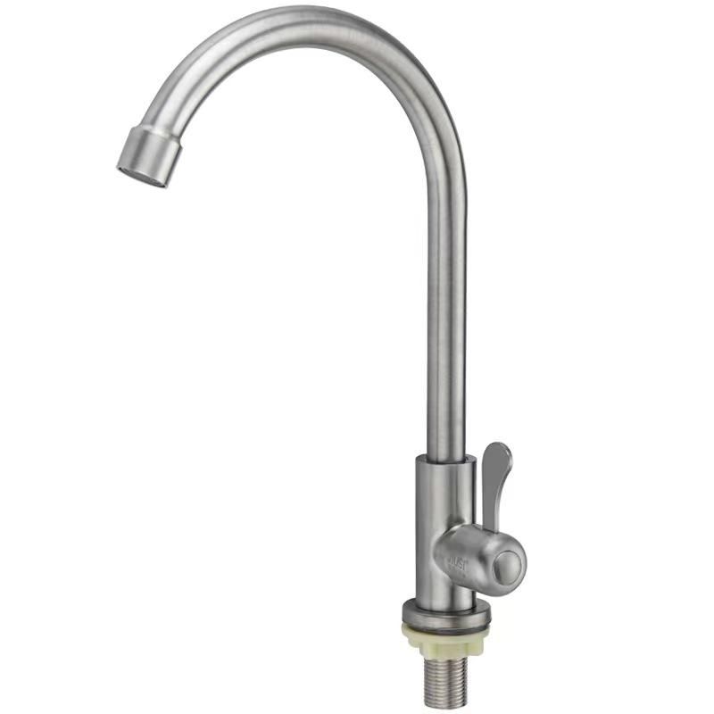 20mm Interface Stainless Steel Round Vertical Kitchen Faucet