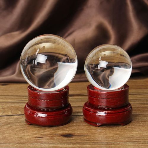 Clear Crystal Ball Magic Healing Meditate Sphere Photography 50mm + Stand