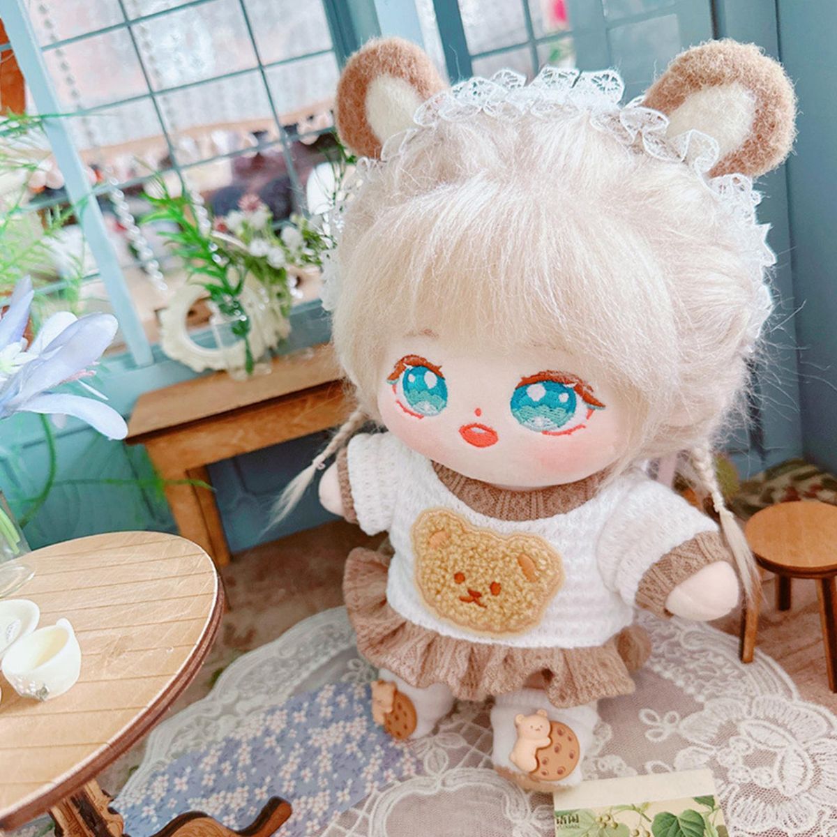 Cotton Doll Clothes 20cm Idol Dolls Dress Costume Decor Brown