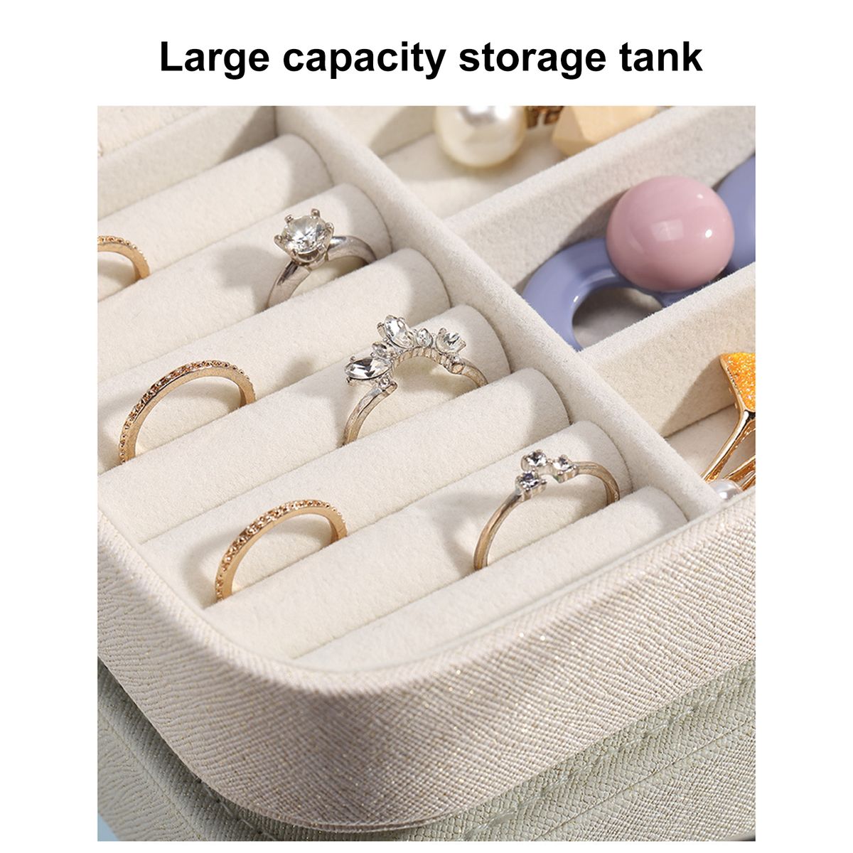 Jewelries Storage Case PU Leather Jewelry Box Organizer For