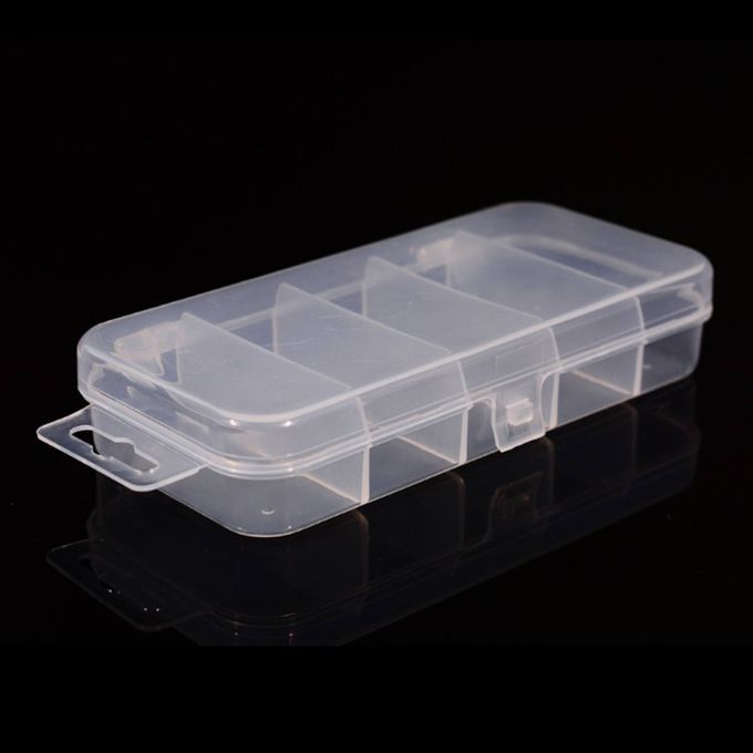 Clear Plastic   Bait Box  Beads Snaps Jigs Container