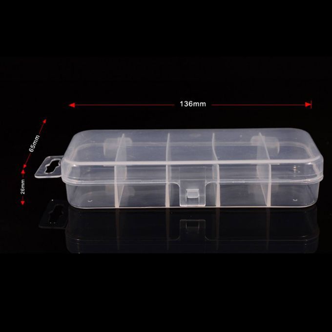 Clear Plastic   Bait Box  Beads Snaps Jigs Container