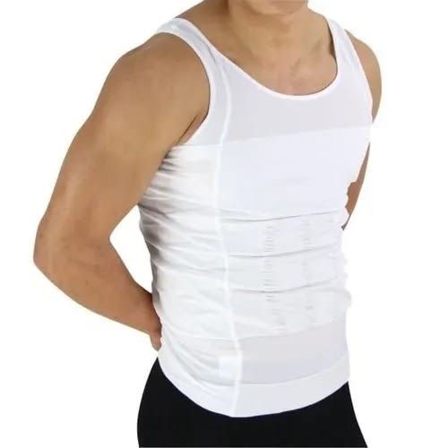 Men's Body Shape Wear Singlet - Black & White