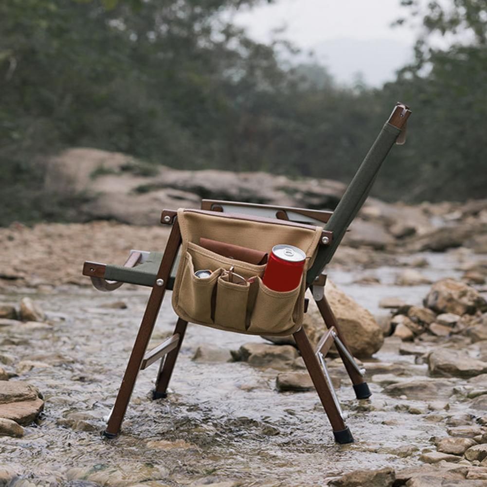 Camping Chair Side Bag Large Capacity Access Easily Fade-less Fishing Chair Armrest Storage Bag Outdoor Tool