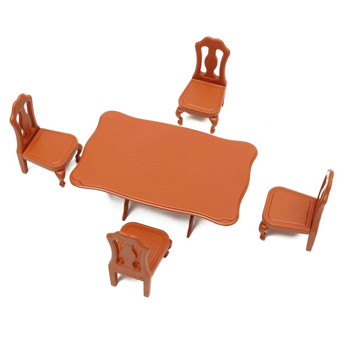 Dolls House Miniature 1:12 Furniture 4 Piece Chairs Sofa Table Set Living Room