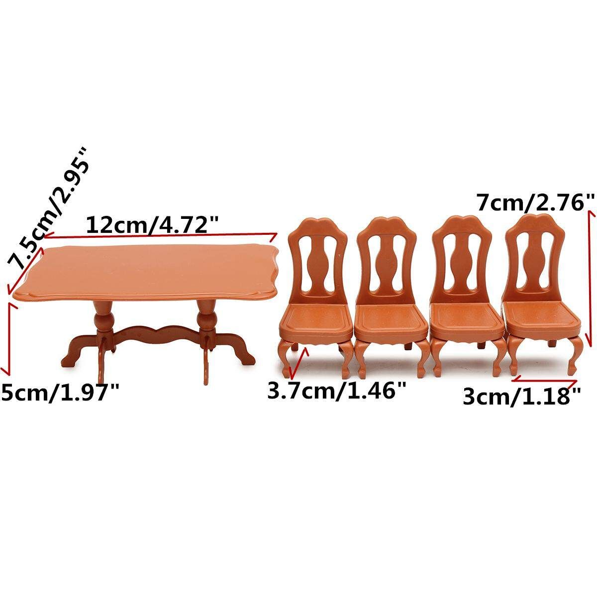Dolls House Miniature 1:12 Furniture 4 Piece Chairs Sofa Table Set Living Room