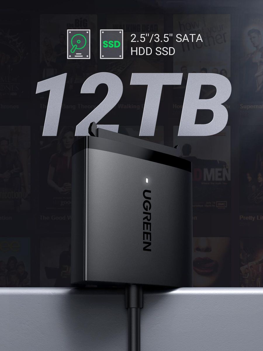 USB to SATA Adapter SATA to USB Hard Drive EU Power Adapter