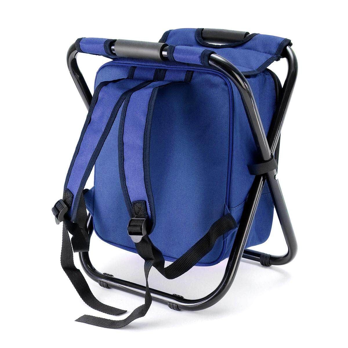 Multi-Function Foldable Backpack Beach Chair Cooler Storage Bag Camping /Green/Blue Blue