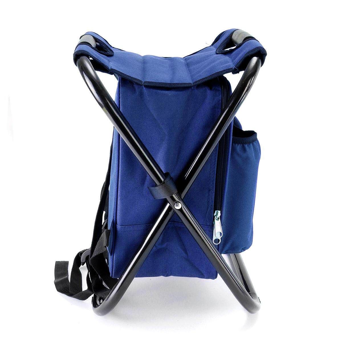 Multi-Function Foldable Backpack Beach Chair Cooler Storage Bag Camping /Green/Blue Blue