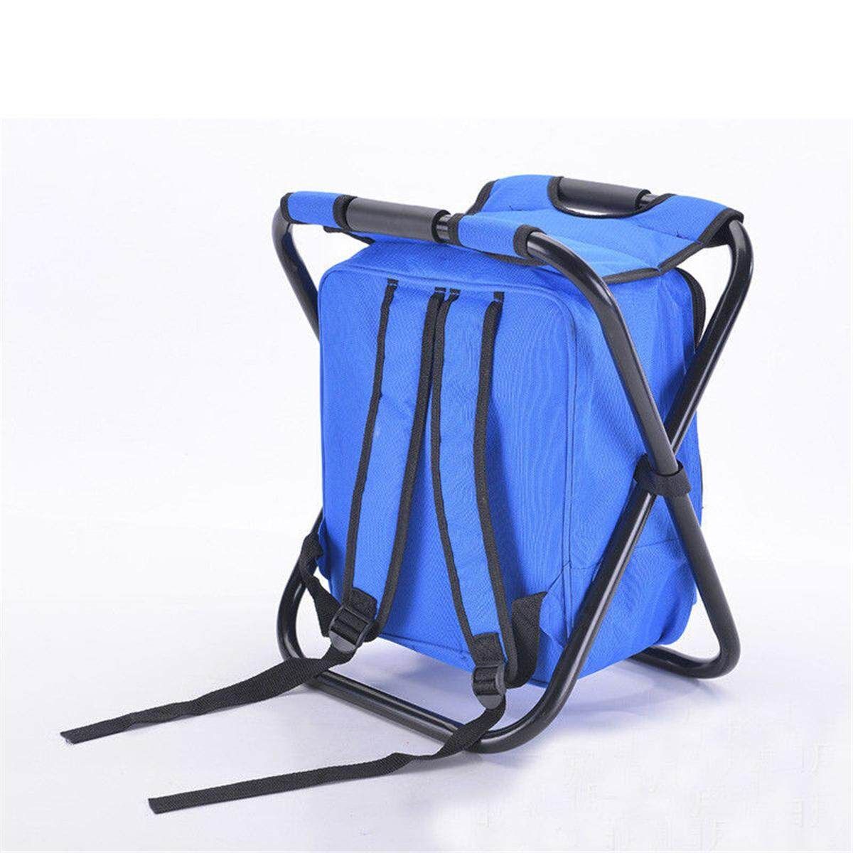 Multi-Function Foldable Backpack Beach Chair Cooler Storage Bag Camping /Green/Blue Blue