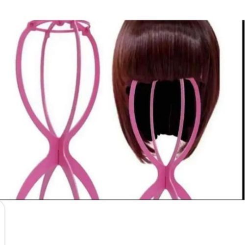 6pcs Exquisite Fold-able Wig Display Stand (Hat Cap Hair Holder) Pink