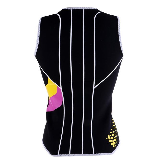 Women Wetsuit Top Vest 2mm Neoprene Zipper Surfing Sailing L Black