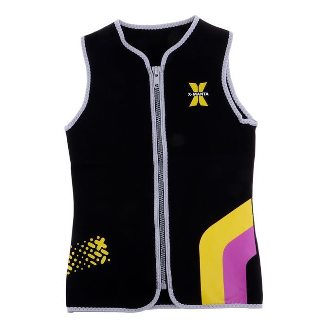 Women Wetsuit Top Vest 2mm Neoprene Zipper Surfing Sailing L Black