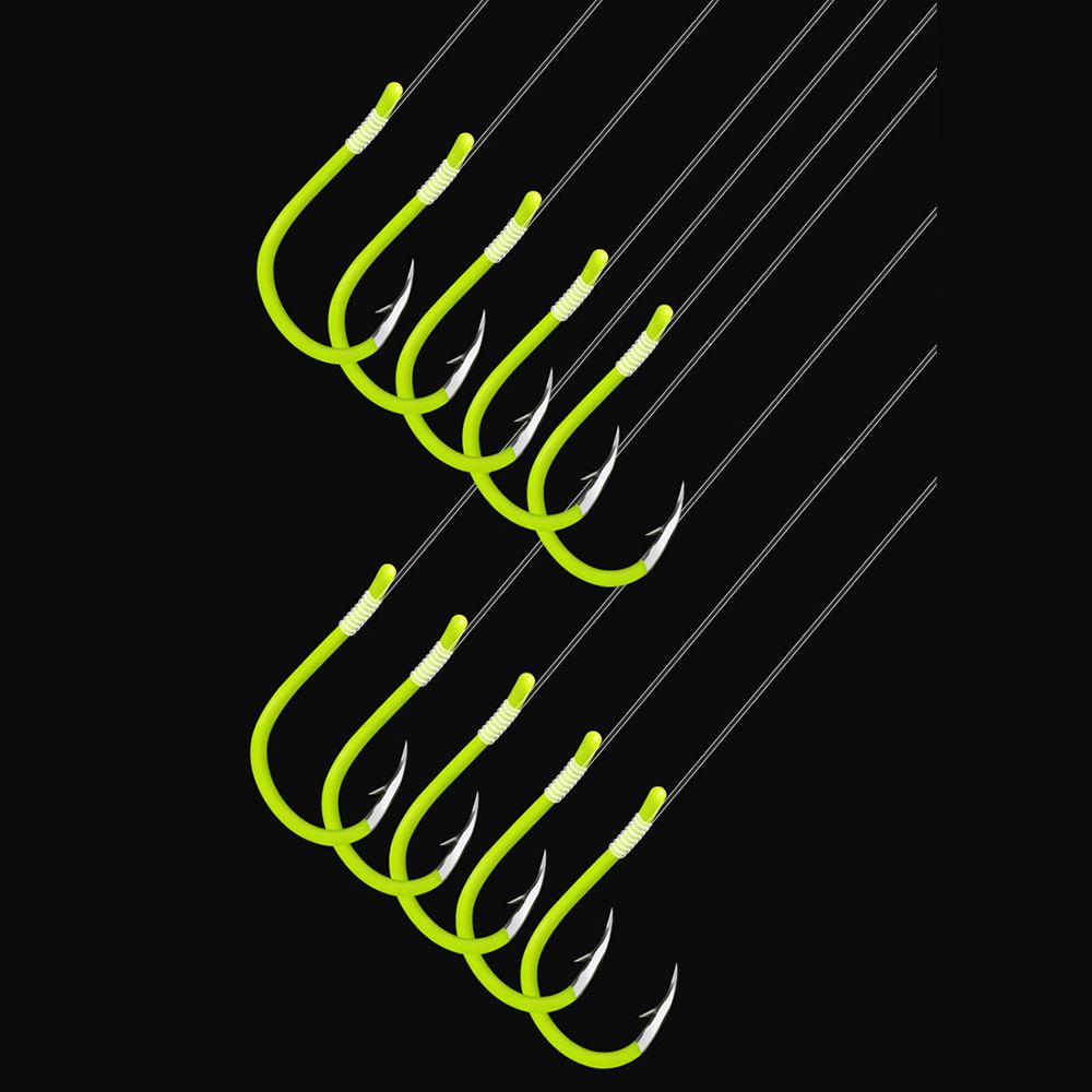 50pcs Fluorescent Fishing Hooks Carbon Steel Fishing Hooks