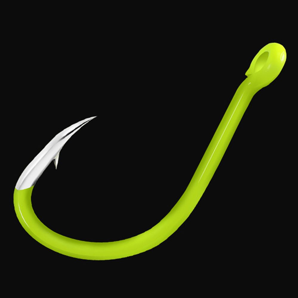 50pcs Fluorescent Fishing Hooks Carbon Steel Fishing Hooks