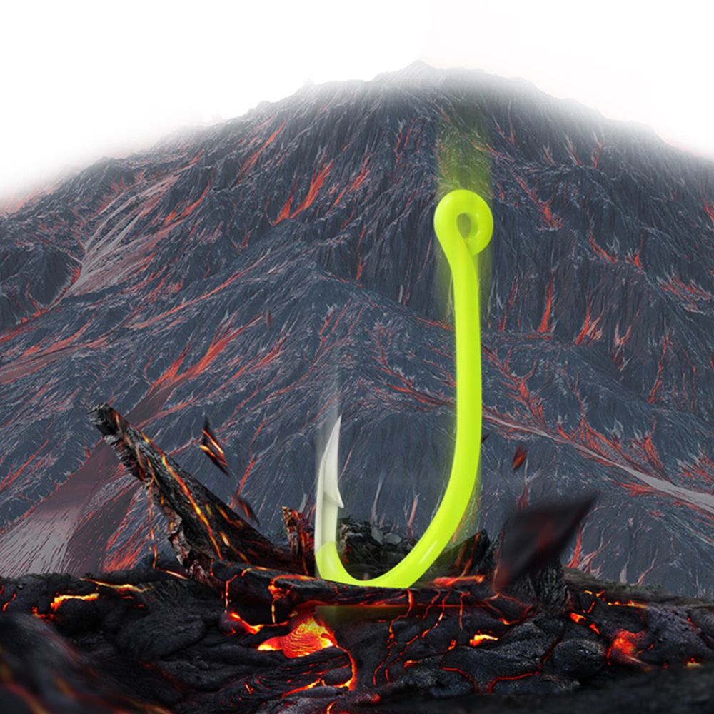 50pcs Fluorescent Fishing Hooks Carbon Steel Fishing Hooks