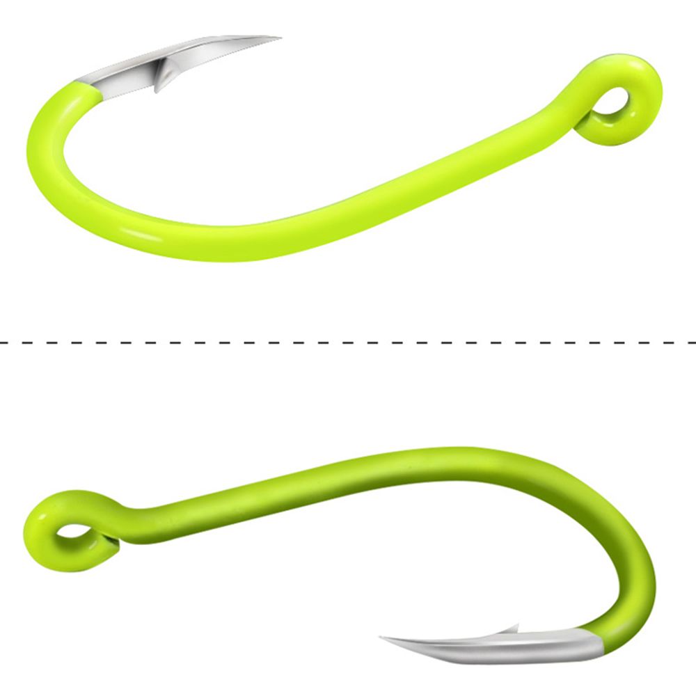 50pcs Fluorescent Fishing Hooks Carbon Steel Fishing Hooks