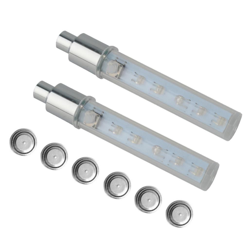 2PCS Bike Car LED Tire Wheel Caps 5 LED Flash Light Neon