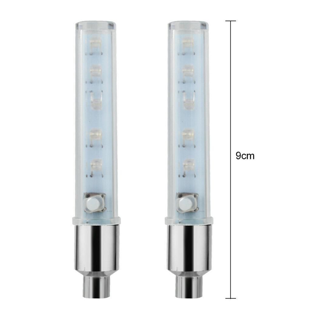 2PCS Bike Car LED Tire Wheel Caps 5 LED Flash Light Neon