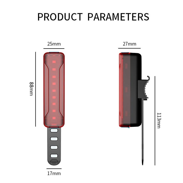 Bicycle USB Charging LED Safety Warning Light