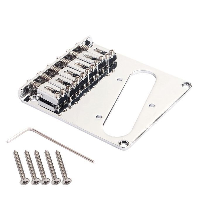 Chrome 6 Saddle Ashtray Bridge For Caster  TL Electric Guitar Parts