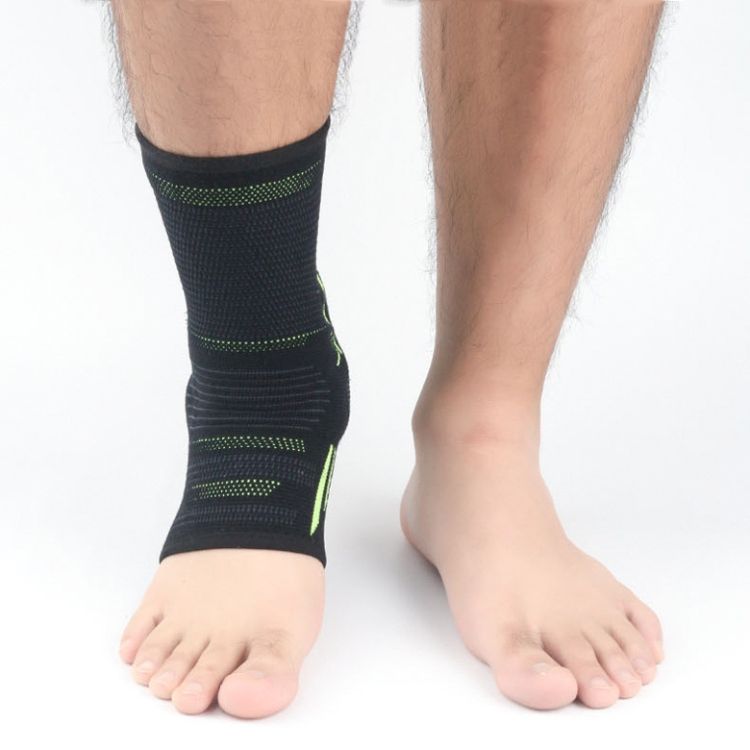 2 PCS Silicone Ankle Support M (Black Green)