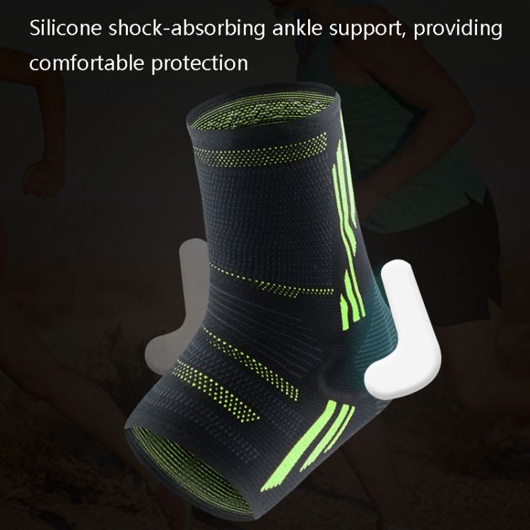 2 PCS Silicone Ankle Support M (Black Green)