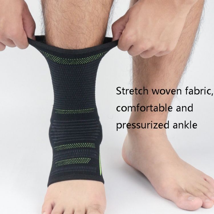 2 PCS Silicone Ankle Support M (Black Green)