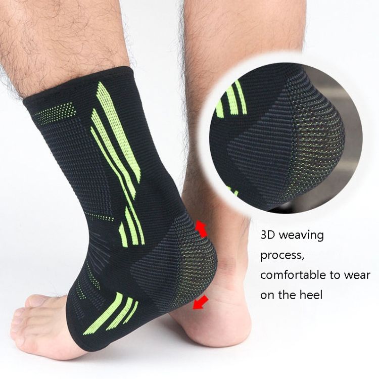 2 PCS Silicone Ankle Support M (Black Green)