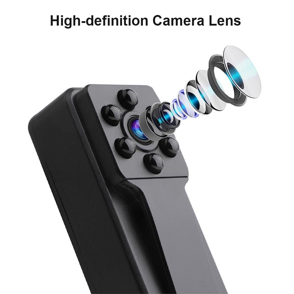 1080P Video Camera Clip-on Mini Camcorder Video Recorder Sports DV Camera Night Vision Built-in Lithium Battery for Outdoor Sports Interview Video Recording