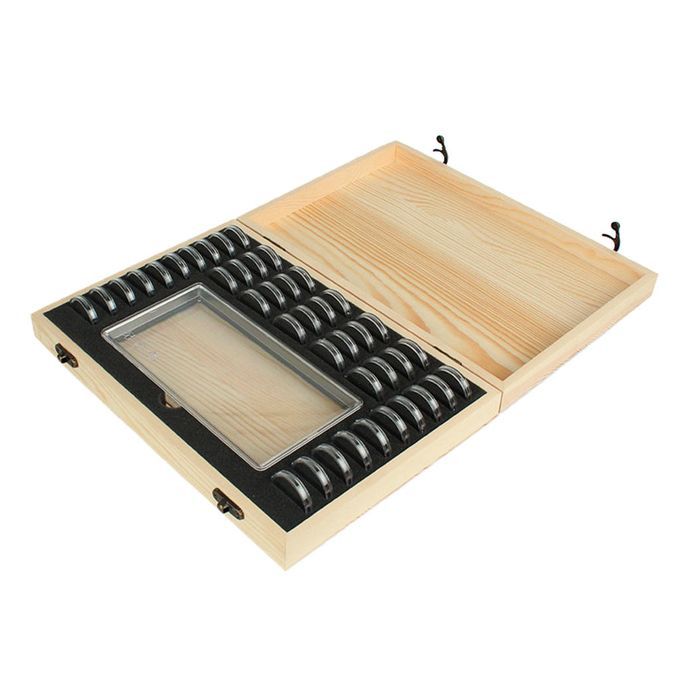 Wooden Coins Storage Box Case Holder For Certified Coin 40x Round