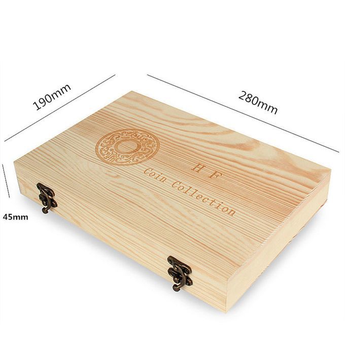 Wooden Coins Storage Box Case Holder For Certified Coin 40x Round